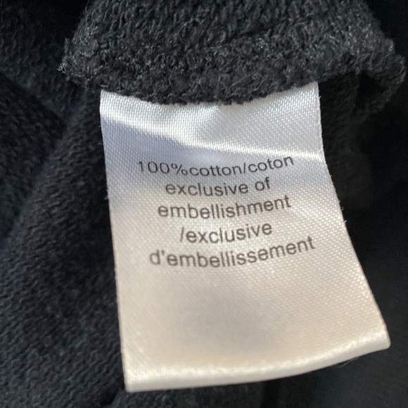 Pam & Gela Rhinestone Embellished Sweatshirt with thumb holes M Black - Picture 9 of 9